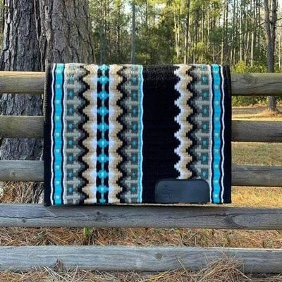 HORSE HUB STORE 42 Inch Western Show Pleasure Brown& Black Pure Woolen Base New Zealand Saddle Pad for Horses Riding Equipment and Accessories (New Zealand Show Pad-22)
