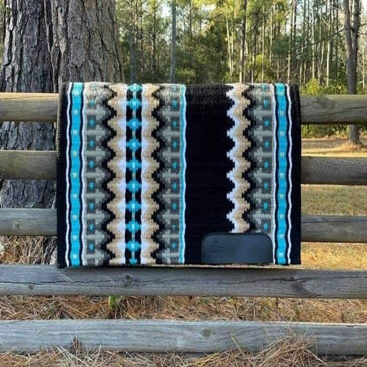 HORSE HUB STORE 42 Inch Western Show Pleasure Brown& Black Pure Woolen Base New Zealand Saddle Pad for Horses Riding Equipment and Accessories (New Zealand Show Pad-22)
