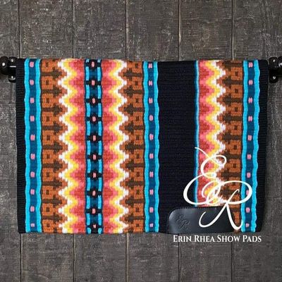 HORSE HUB STORE 42 Inch Western Show Pleasure Brown& Black Pure Woolen Base New Zealand Saddle Pad for Horses Riding Equipment and Accessories (New Zealand Show Pad-16)