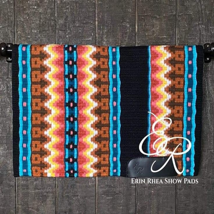 HORSE HUB STORE 42 Inch Western Show Pleasure Brown& Black Pure Woolen Base New Zealand Saddle Pad for Horses Riding Equipment and Accessories (New Zealand Show Pad-16)