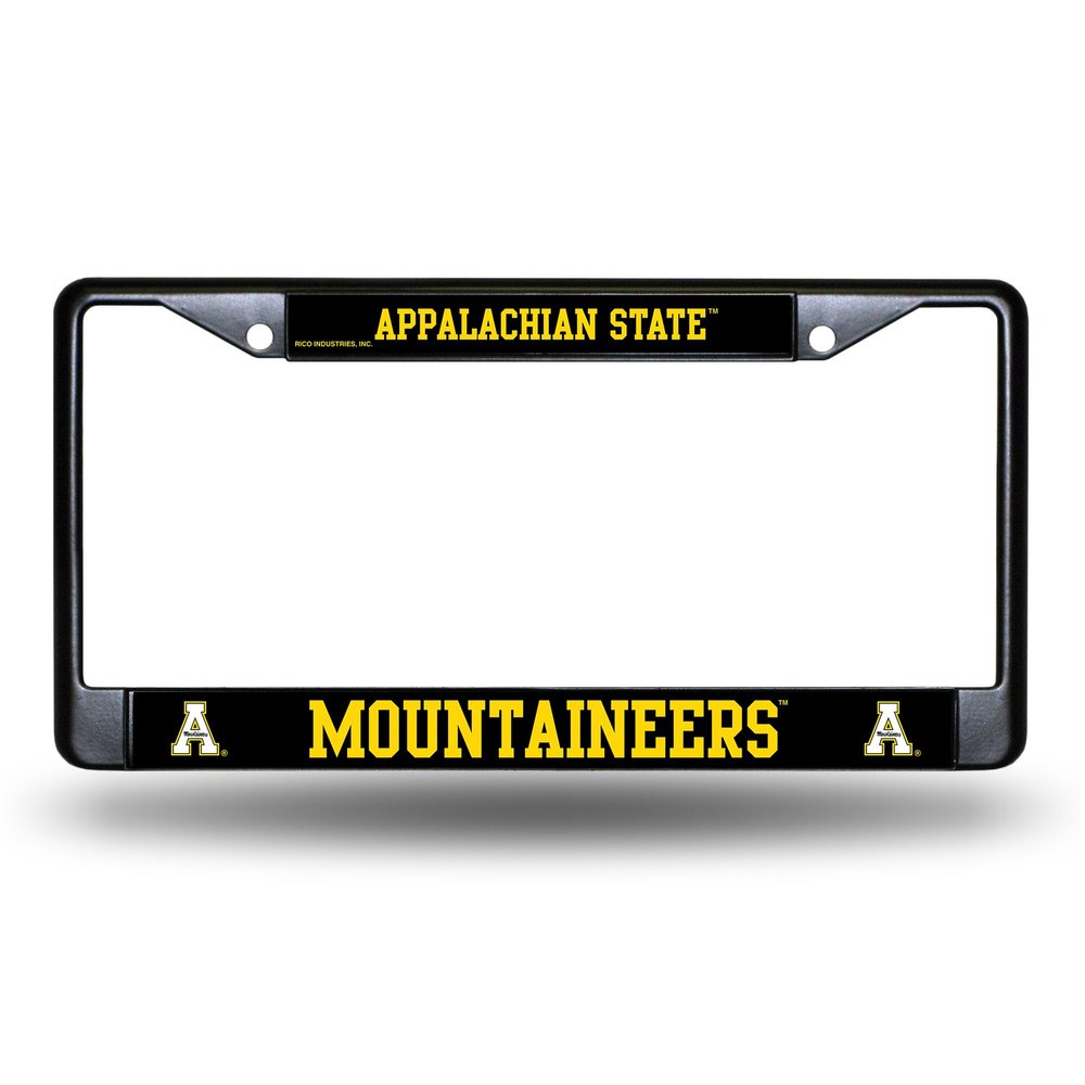 Appalachian State Mountaineers Metal License Plate Frame - Standard 12 x 6 in - Black