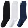 EPEIUS Kids Knee High Socks - Cotton School Uniform Socks for Girls & Boys, 11-15 Years Old, 3 Pack XL (White, Black, Navy Blue) view 1