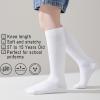 EPEIUS Kids Knee High Socks - Cotton School Uniform Socks for Girls & Boys, 11-15 Years Old, 3 Pack XL (White, Black, Navy Blue) view 4