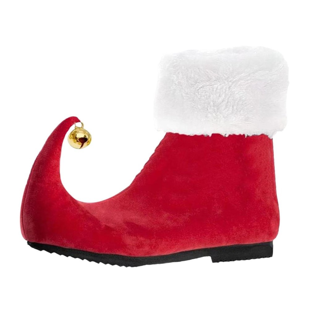 Colaxi Elf Shoes Adorable Booties Red Christmas Elf Shoes for Dress up Festive, 44