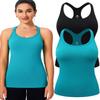 Evercute 1/2/3 Pack Workout Tank Tops for Women with Built in Bra Racerback Yoga Sleeveless Top Camisole Athletic Gym Tops view 1