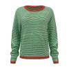GOKKILRW Womens Sweatshirts Fall Tops for Women Classic Striped Shirts Knitted Soft Comfy Sweater Pullover Tops Long Sleeve Round Neck Loose Fitting Casual Track Shirts Going Out Dressy Blosues Green view 4