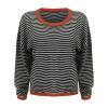 GOKKILRW Womens Sweatshirts Fall Tops for Women Classic Striped Shirts Knitted Soft Comfy Sweater Pullover Tops Long Sleeve Round Neck Loose Fitting Casual Track Shirts Going Out Dressy Blosues White view 4