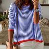 GOKKILRW Womens Sweatshirts Fall Tops for Women Classic Striped Shirts Knitted Soft Comfy Sweater Pullover Tops Long Sleeve Round Neck Loose Fitting Casual Track Shirts Going Out Dressy Blosues view 2