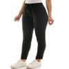 Zac & Rachel Women's Brushed DTY Jogger with Functional Pockets, Elastic + Tie Waist, and Rolled Ankle Cuff, Black, XL view 2