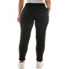 Zac & Rachel Women's Brushed DTY Jogger with Functional Pockets, Elastic + Tie Waist, and Rolled Ankle Cuff, Black, XL view 3