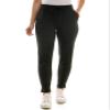 Zac & Rachel Women's Brushed DTY Jogger with Functional Pockets, Elastic + Tie Waist, and Rolled Ankle Cuff, Black, XL view 4
