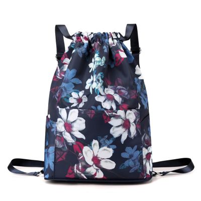 QUROXO Drawstring Foldable Large Capacity Dry-Wet Separation Travel Sports Backpack,Waterproof Travel Drawstring Gym Sack (I)