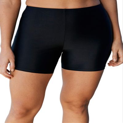 Swim 365 Women's Plus Size Swim Boy Short - 36, Black