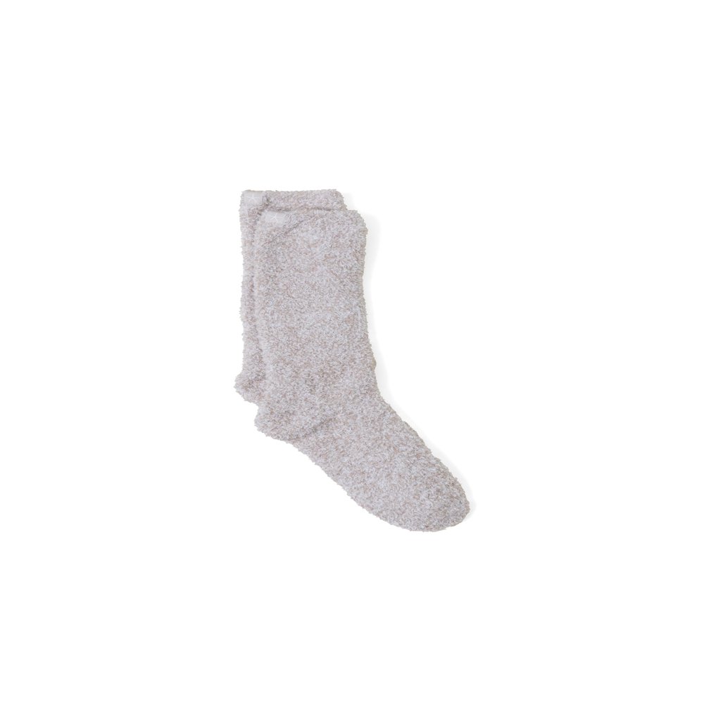 Barefoot Dreams CozyChic Heathered Socks, Stone-White, Large/X-Large