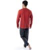 IZOD Men's Long Sleeve Jersey Top and Fleece Pants Sleep Pajama Set, Red/Plaid, XX-Large view 2
