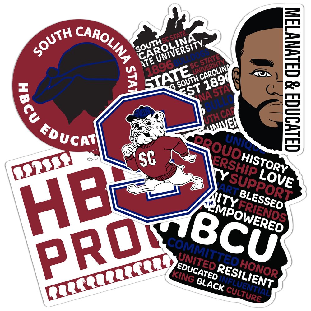 Desert Cactus South Carolina State University Sticker SCSU Bulldogs Sticker Vinyl Decals Laptop Water Bottle Car Scrapbook (T2 HBCU-D)
