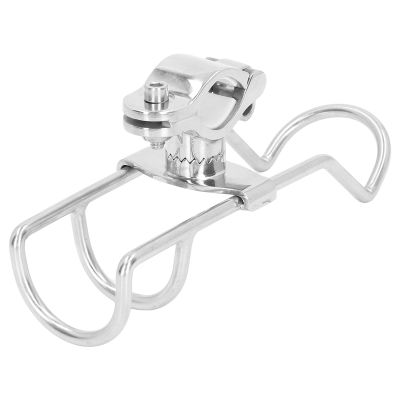 Adjustable Rail Mounted Clamp Fishing Rod Holder 360 Rotation Stainless Steel for Boats Yachts