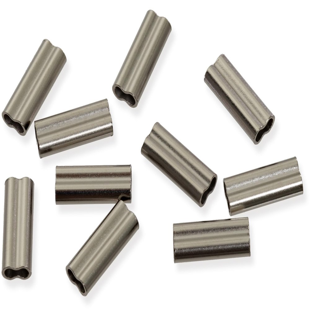 Cressi Copper Double Barrel Crimp Sleeves 2.0 mm, 10 Pieces