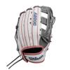 Wilson Fall 2024 A2000 FP50SS 12.25 Outfield Fastpitch Glove - Left Hand Throw, White/Rose Gold/Grey view 2