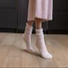 Barefoot Dreams CozyChic Heathered Socks, Heathered Dusty Rose-White, Large/X-Large view 2