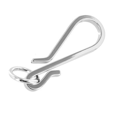 Buckleguy.com C5462 Nickel Plate, Fish Hook Key Chain, Solid Brass-LL