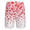 Falling Red Hearts Print Men Outdoor Polyester Shorts with Elastic Waist Drawstring Fit Fishing Hiking White view 4