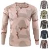 Long Sleeve Camo T-Shirts for Men Camouflage Military Athletic Compression Shirts Workout Gym Sports Hiking Shirts view 3
