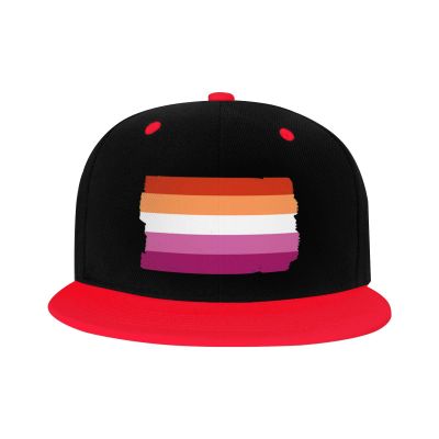Lesbian Pride Flag LGBTQ Lesbian Gifts Trucker Hat Baseball Cap Women Men Dad Hat Snapback Hat Cowboy Hat Red