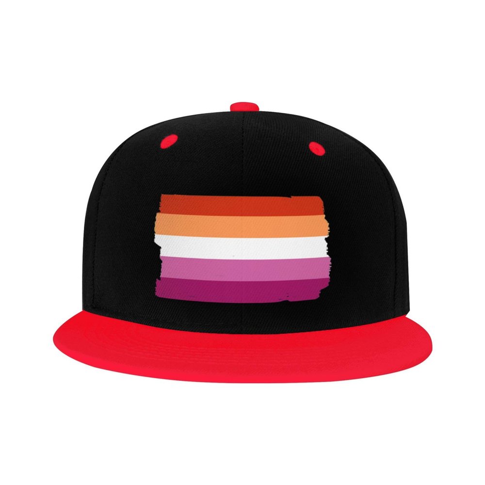 Lesbian Pride Flag LGBTQ Lesbian Gifts Trucker Hat Baseball Cap Women Men Dad Hat Snapback Hat Cowboy Hat Red