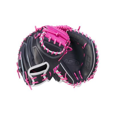 Wilson Fall 2024 A2K M23 33.5 Baseball Catchers Mitt - Right Hand Throw, Navy/Flamingo