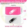 Jecery 10 Pieces Soccer Cleat Lace Cover Soccer Shoe Band Youth Adult Protector Elastic Shoe Laces Rubber Covers(Kid Size,White Pink) view 2