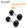 CAP Barbell 10 LB Rubber Coated Hex Dumbbell Hand Weight - Pair | Chrome Handle view 2