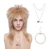 Gvhntk 70s 80s Mullet Wig Halloween Costumes Party Wig Long Blonde Glam Punk Rock Heavy Metal Rocker Cosplay Wigs Disco Rocking Unisex 1980s Fancy Party Accessory view 1