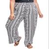 Royalty for Me Womens Plus Elastic Waist Pant with Slit Hem, Tribal Stripe, 3X view 1