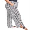Royalty for Me Womens Plus Elastic Waist Pant with Slit Hem, Tribal Stripe, 3X view 2