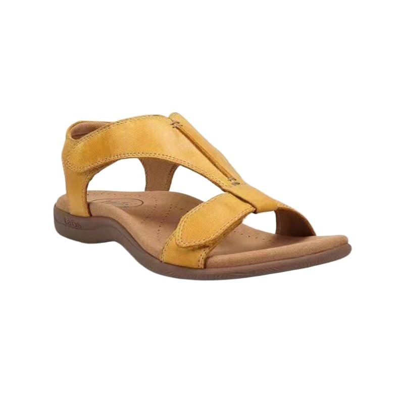 Hhhchpm Women's Orthopedic Arch Support Sandals Comfortable Thong T-Strap Orthotic Casual Flat Sandals (Yellow,8.5)