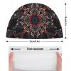 High Elasticity Waterproof Swimming Cap Unisex Bathing Caps to Keep Hair Dry Compatible with Paisley Bandana Print Cool Red Black view 2