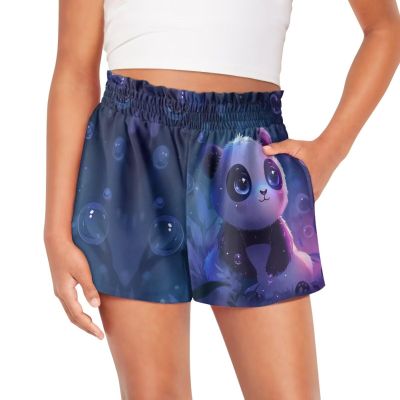 HELLHERO Adorable Panda Shorts for Girls Size 11-12 Years Old Running Shorts Active Athletic Workout Shorts with Pockets for Kids School Travel Home Holiday Tennis Sports Shorts