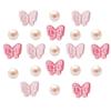 Arrebolli Pink Butterfly Pearl Shoe Charms for Girls Clog Sandals, 21Pcs Acrylic Pearls Accessories for Women, DIY Shoe Decoration Charms, Party Favor view 1
