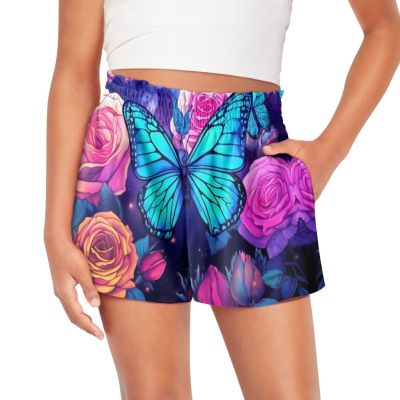 HELLHERO Butterfly Shorts for Girls Shorts for Girls Atheltic Shorts 5 6 Kids Running Shorts 2 in 1 Tennis Shorts Gym Workout Cheer Skirt Skort Dance Running Preppy Clothes