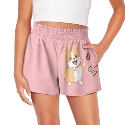 HELLHERO Corgi Dog Shorts for Girls Size 15-16 Active Athletic Shorts Kids Summer Dance Outfit Workout Gym Shorts for Hiking Cycling Swim Tennis Running Holiday Shorts Clothes