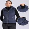 Allegra K Quilted Jacket for Women's Sleeveless Winter Hoodie Vest Small Navy Blue view 2