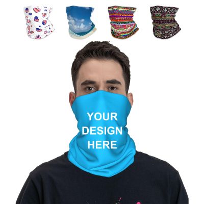 YHPHRTA Personalized Neck Gaiter Balaclava Custom Headband Face Gaiters Sports Mask for Men Women Fishing Hiking, Sky Blue