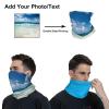 YHPHRTA Personalized Neck Gaiter Balaclava Custom Headband Face Gaiters Sports Mask for Men Women Fishing Hiking, Sky Blue view 2