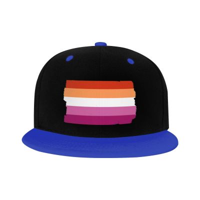 Kkaingg Lesbian Pride Flag LGBTQ Lesbian Gifts Trucker Hat Baseball Cap Women Men Dad Hat Snapback Hat Cowboy Hat Blue