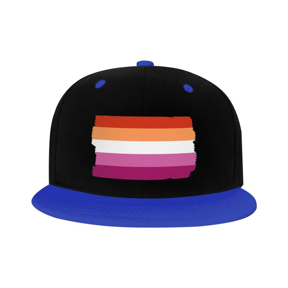 Kkaingg Lesbian Pride Flag LGBTQ Lesbian Gifts Trucker Hat Baseball Cap Women Men Dad Hat Snapback Hat Cowboy Hat Blue