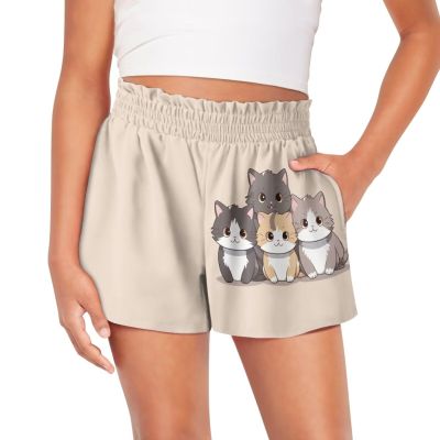 HELLHERO Cute Cat Shorts for Girls 3-4 Toddler Kids Summer Shorts Active Athletic Shrots Workout Gym Shorts Skorts Dance Cheer Skirts with Liner for Running Hiking Cycling Fitness