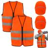 Apipi 4 Pcs Blaze Orange Hunting Vest and Beanie - High Visibility Vest for Men Women, Safety Hunting Vest with Reflective Strips for Outdoor Hunting Hiking Work, XL view 1