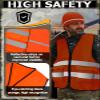 Apipi 4 Pcs Blaze Orange Hunting Vest and Beanie - High Visibility Vest for Men Women, Safety Hunting Vest with Reflective Strips for Outdoor Hunting Hiking Work, XL view 3