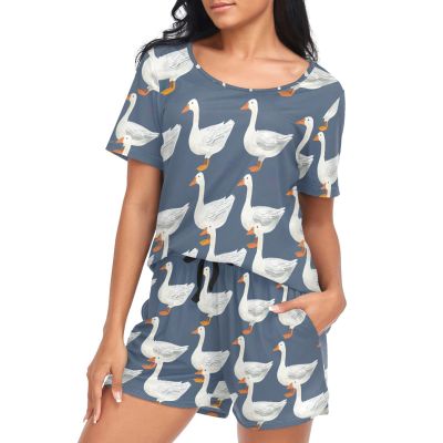 UMIRIKO Cute Goose Pajama Sets for Women Soft Short Sleeve Sleepwear, Pjs Sets, Loungewear Set 21344493